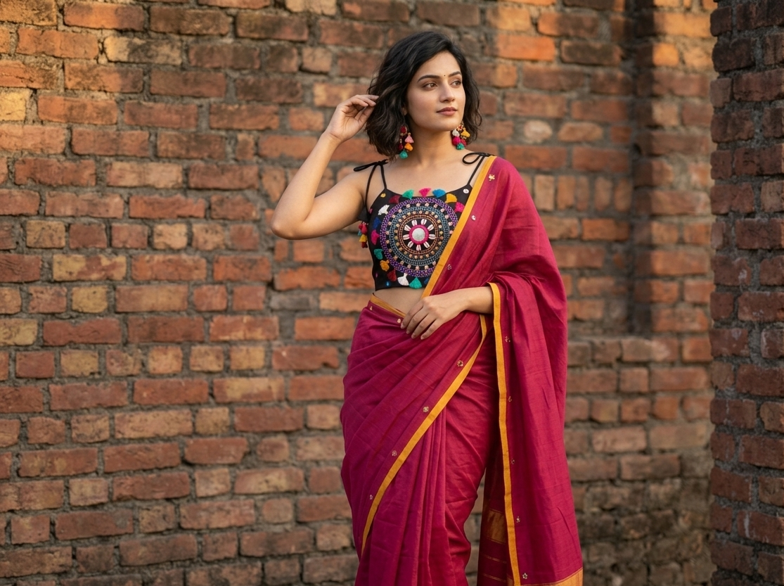 The ‘Chakra Mandala Art’ Handcrafted Blouse