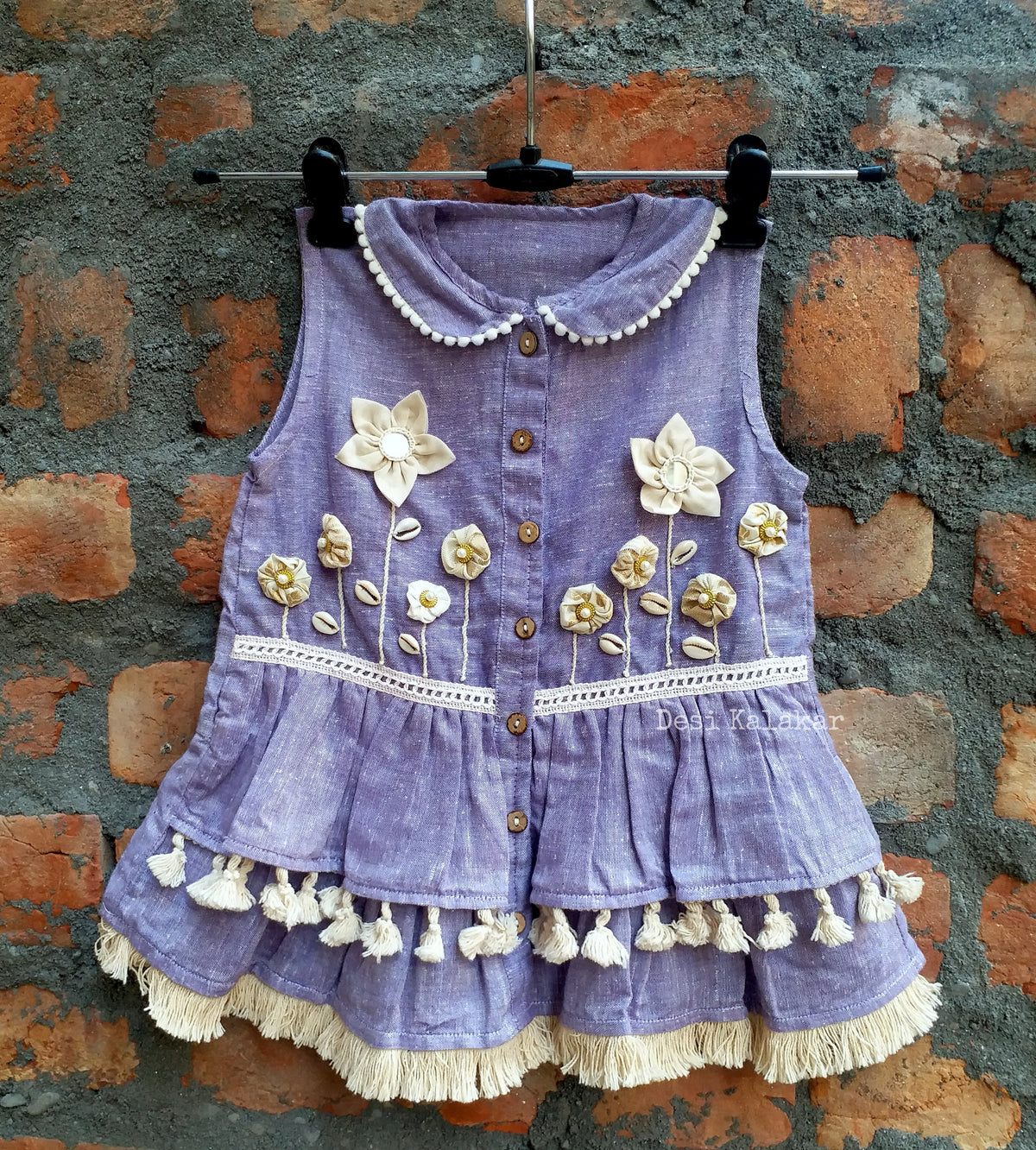 purple garden girls tunic