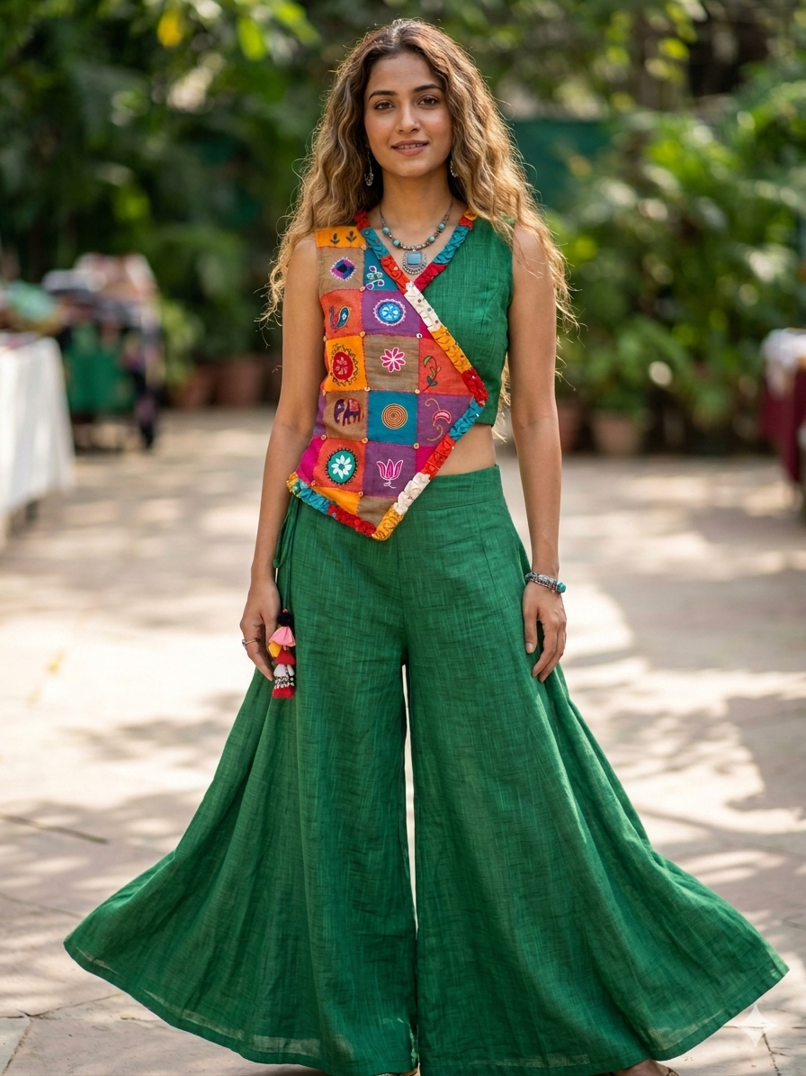 The Rangrez Crop Top & Palazzo Co-Ord Set