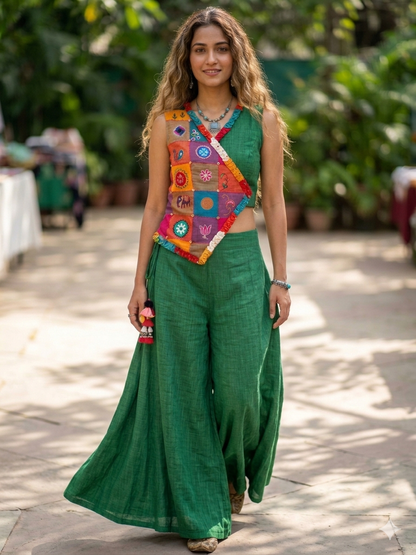 The Rangrez Crop Top & Palazzo Co-Ord Set