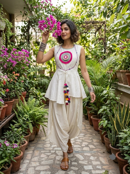 The Ivory Mandal embroidery Co-ord Set