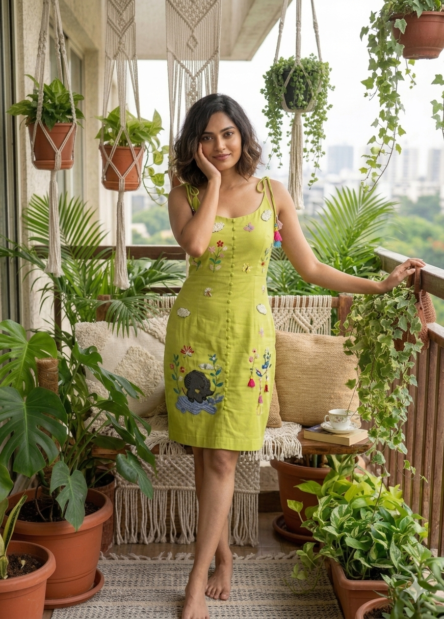 The Joyful Garden Embroidered Dress