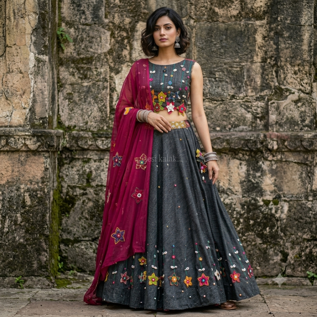 The Gulbahar Handcrafted Lehenga Set