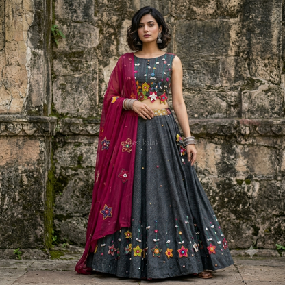 The Gulbahar Handcrafted Lehenga Set
