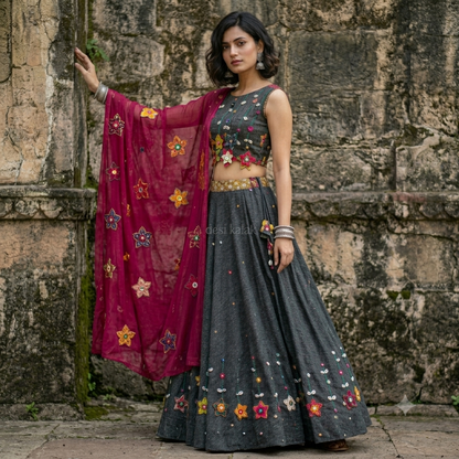 The Gulbahar Handcrafted Lehenga Set