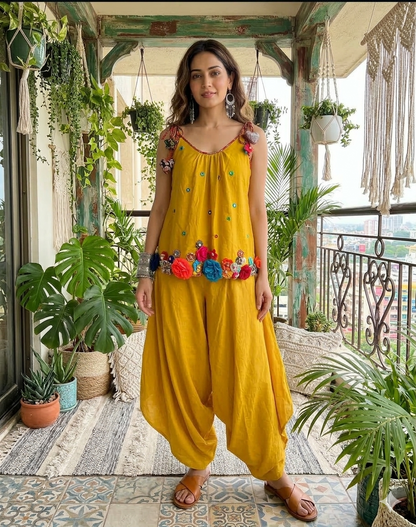 The Sunshine Bloom Dhoti Co-Ord Set