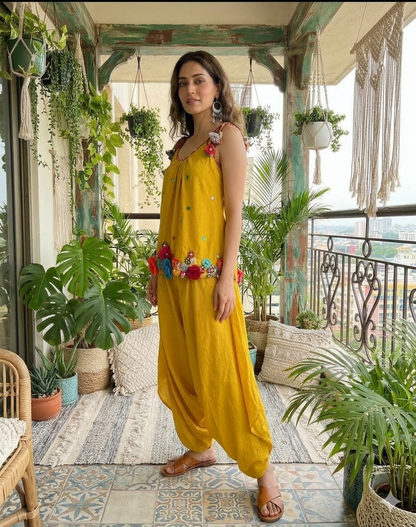 The Sunshine Bloom Dhoti Co-Ord Set
