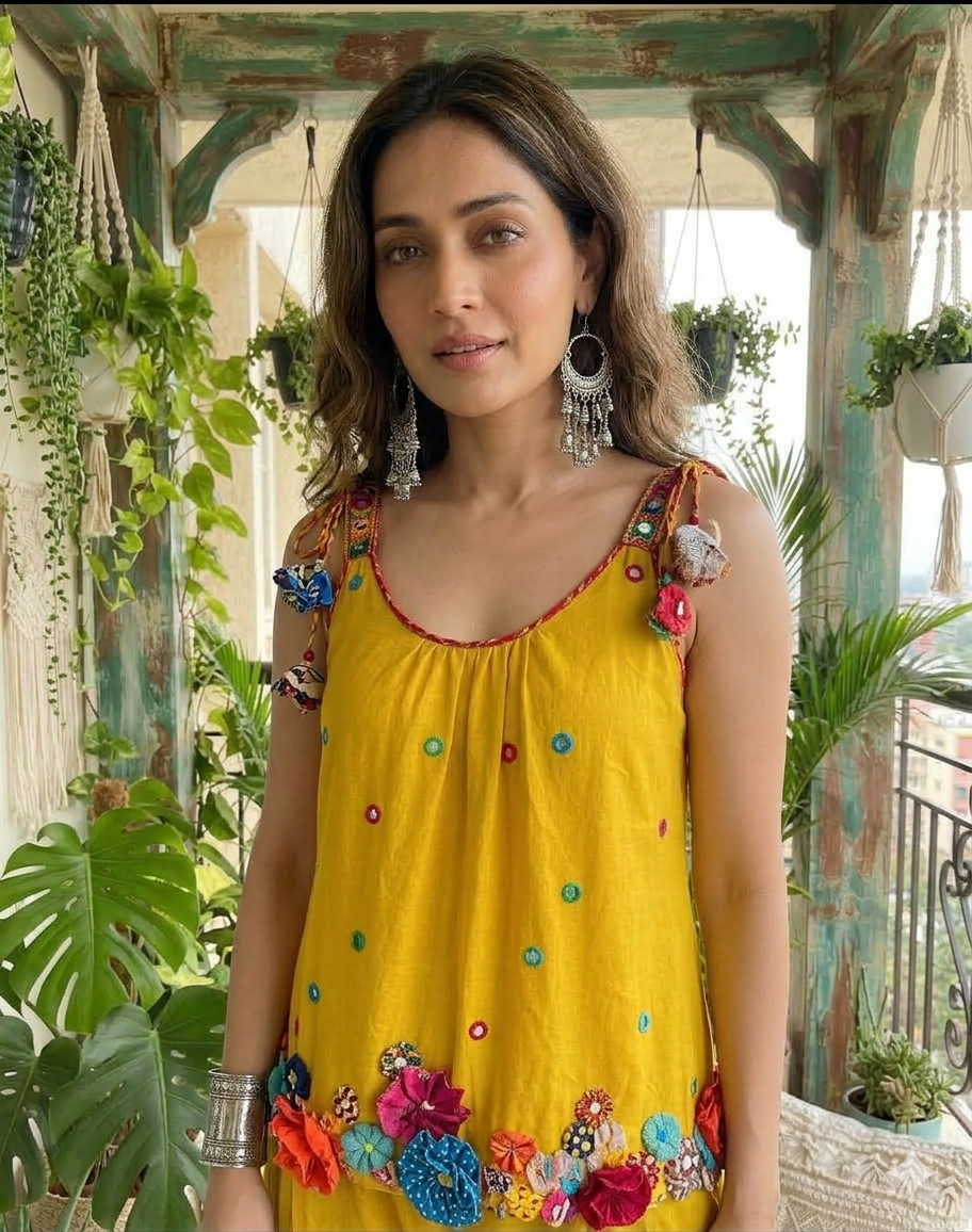 The Sunshine Bloom Dhoti Co-Ord Set
