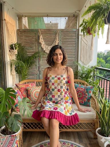 Flower Meshwork Dress