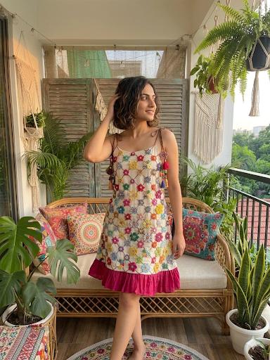 Flower Meshwork Dress