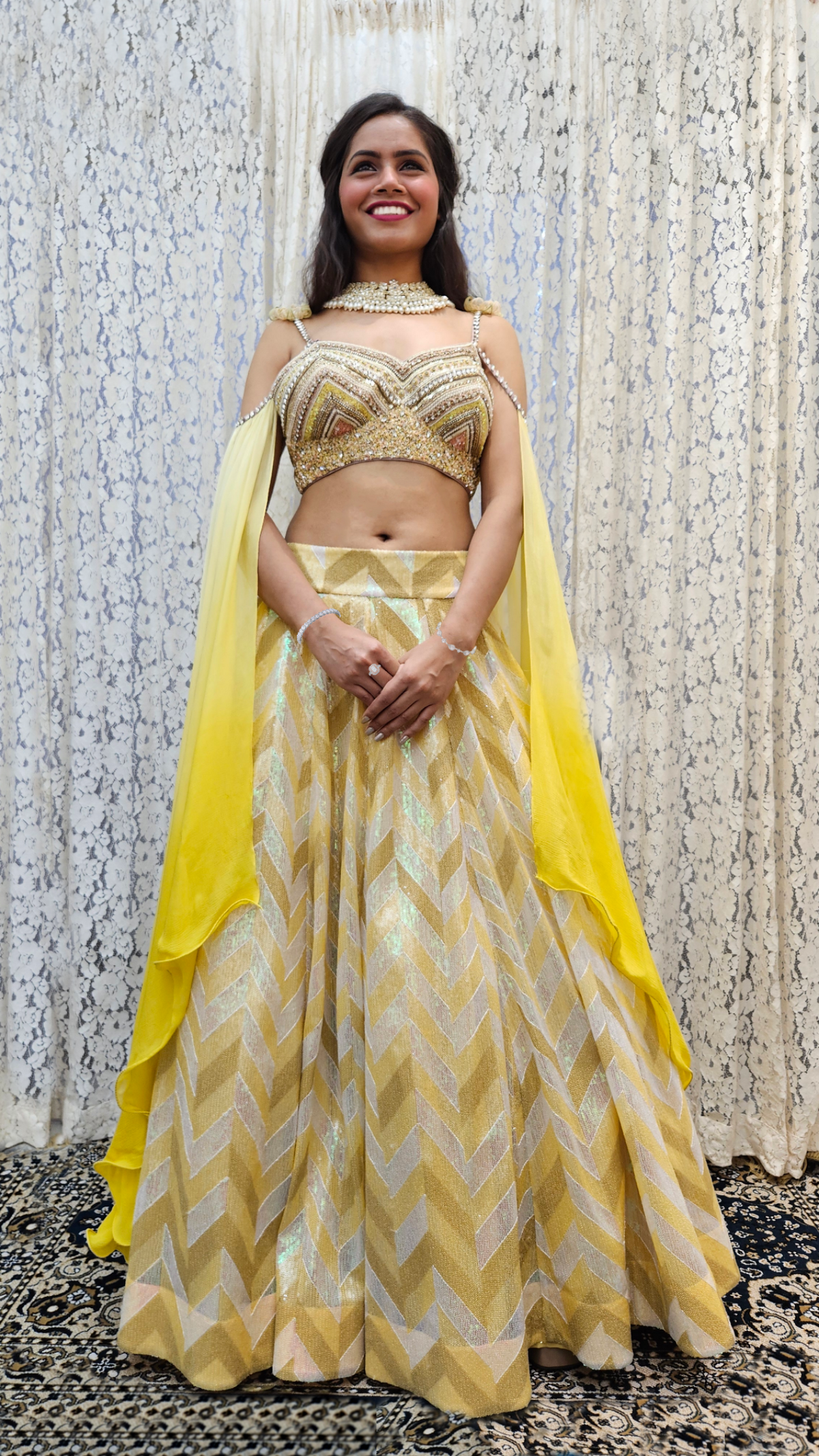 The Sunshine Chevron Lehenga