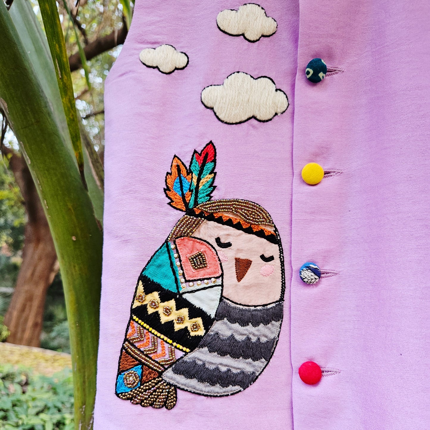 The Cutely Wild Owl  Jacket - purple