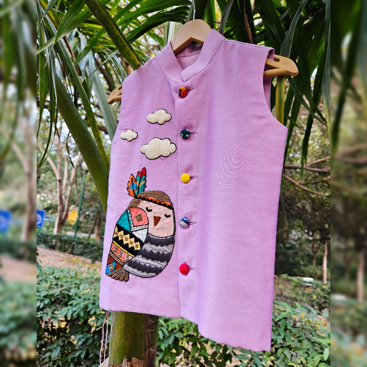 The Cutely Wild Owl  Jacket - purple
