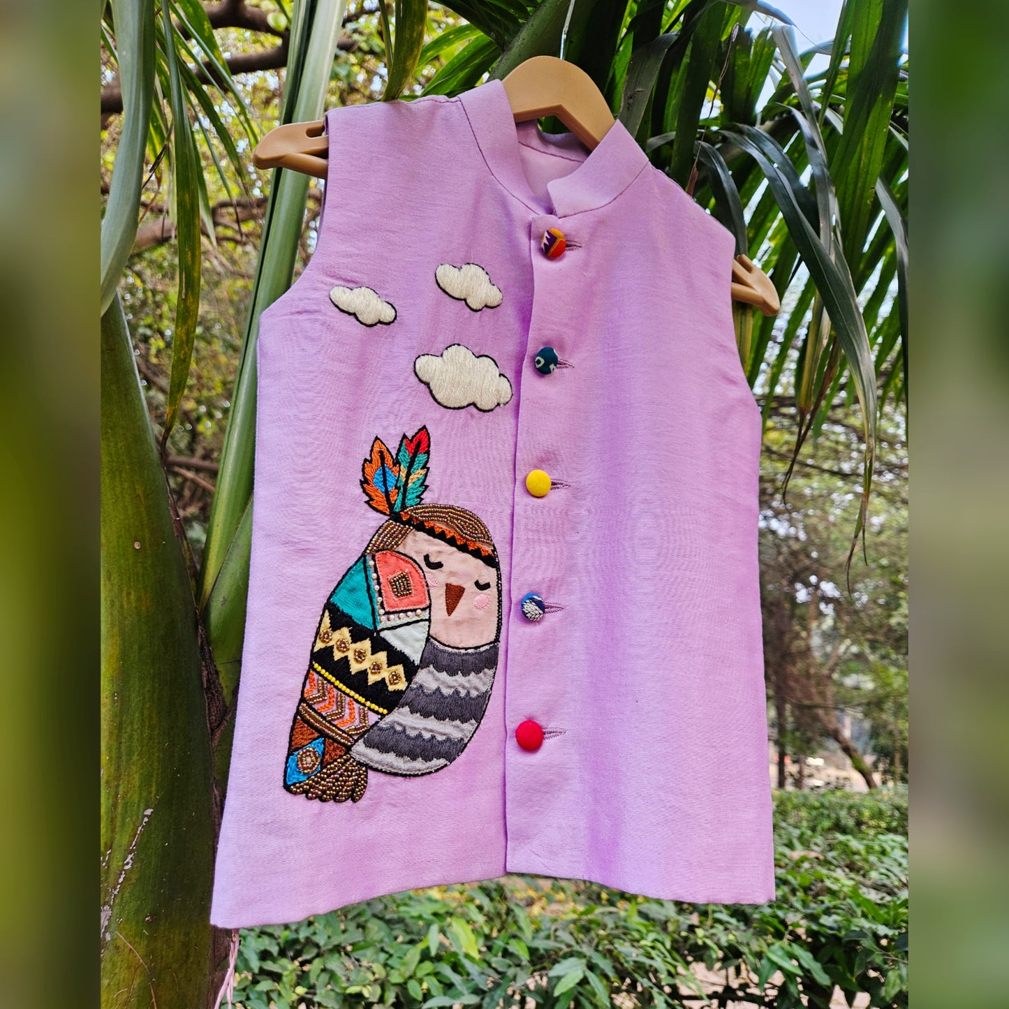 The Cutely Wild Owl  Jacket - purple
