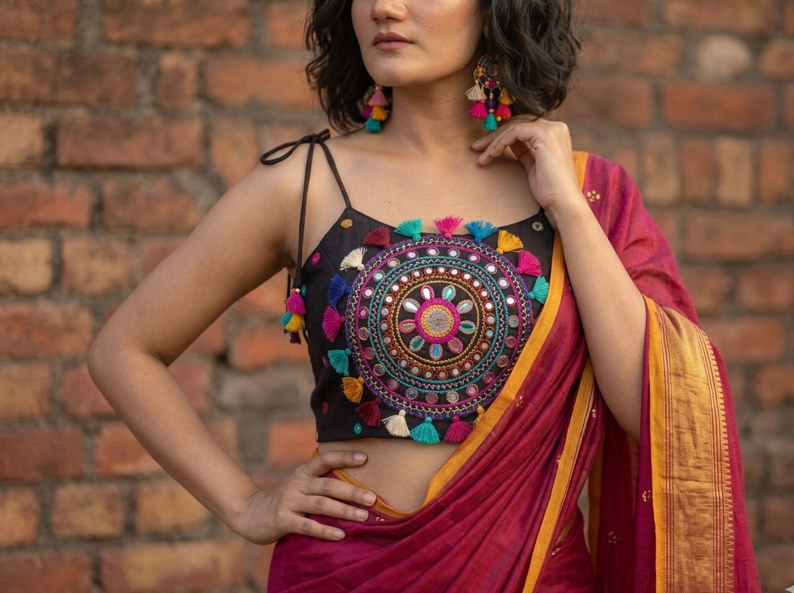 The ‘Chakra Mandala Art’ Handcrafted Blouse