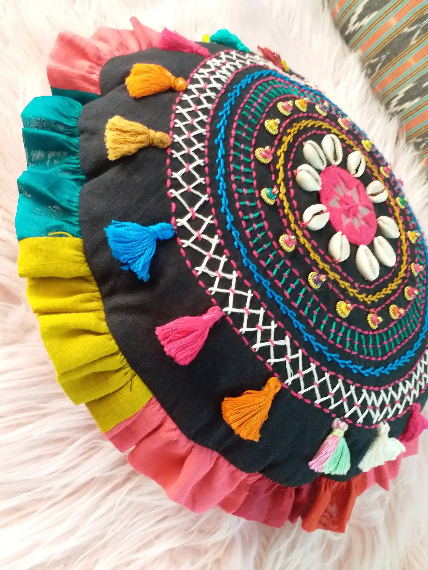 Mandala circular cushion