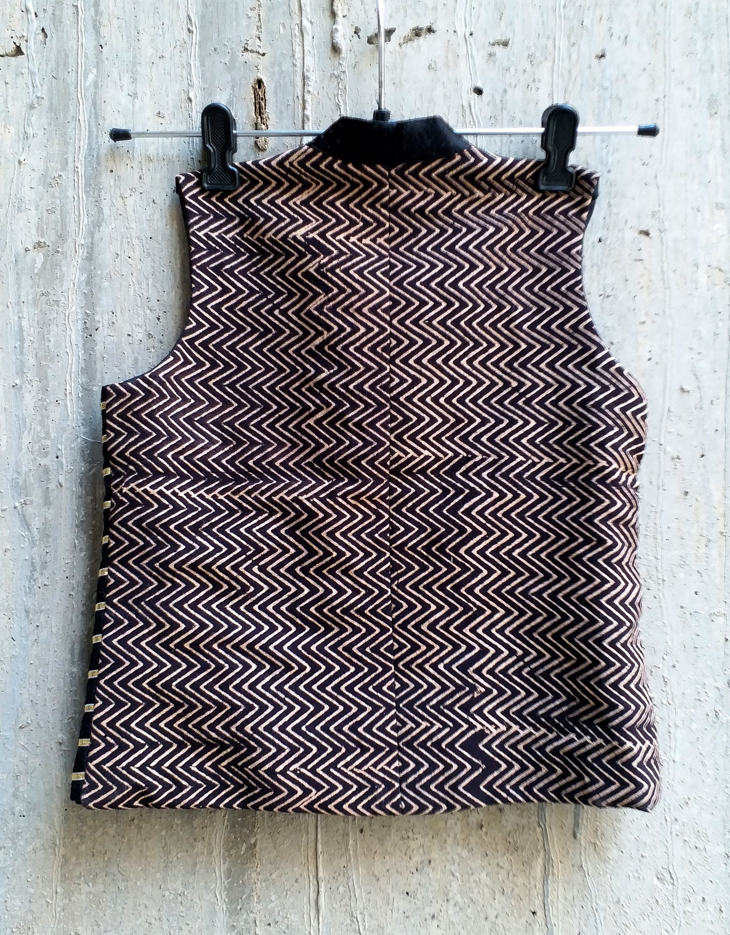 Boys Handcrafted Black Asymmetric Kutchi Mirror Work Jacket | Desi Kalakar