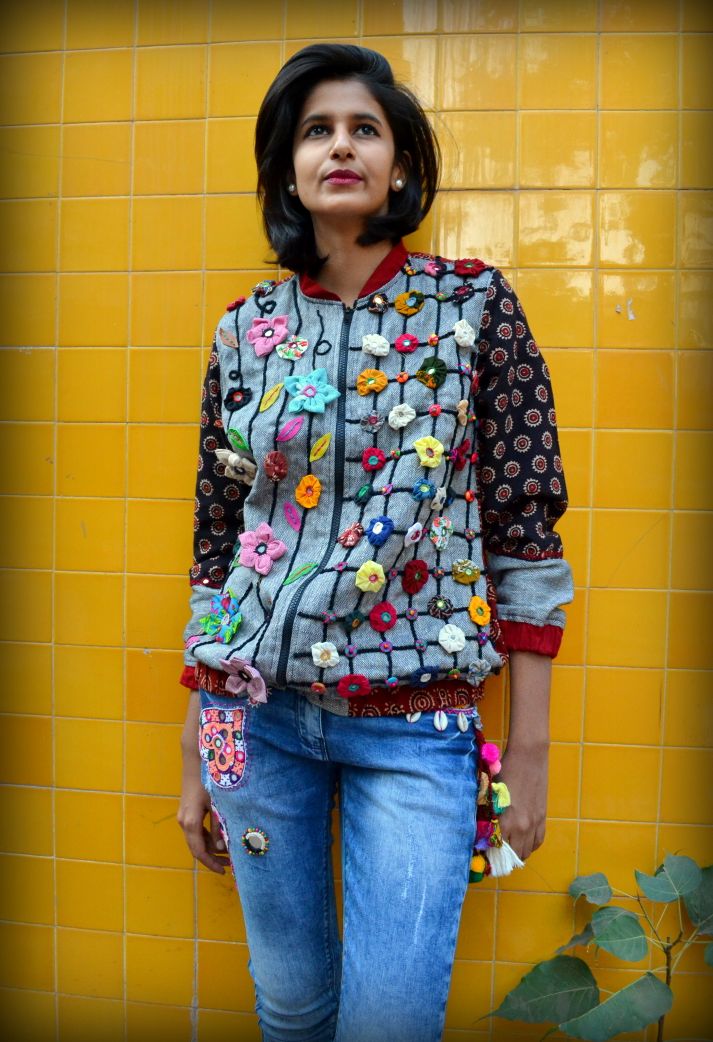 The "Upcycled Garden" Bomber Jacket