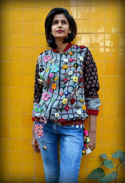 The "Upcycled Garden" Bomber Jacket