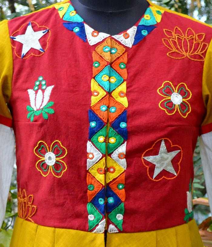 Floral Thread Embroidered  Peplum Jacket