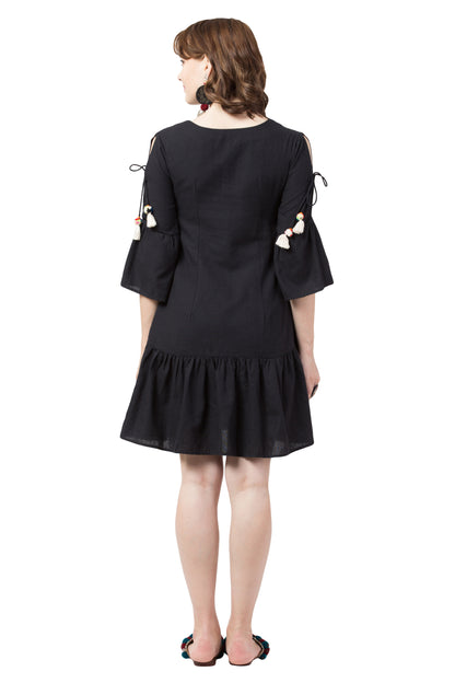 Enchanted Tree Boho Dress- Black