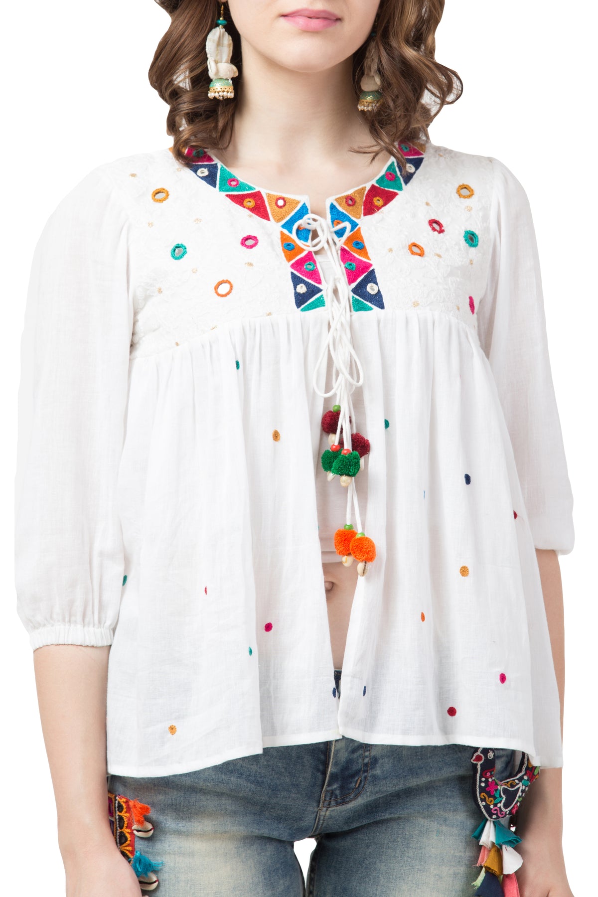 The "Boho Bunting" Tie-Up Shrug
